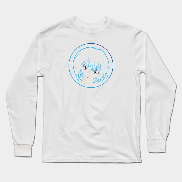 Rei Ayanami's Face - 05A Long Sleeve T-Shirt by SanTees